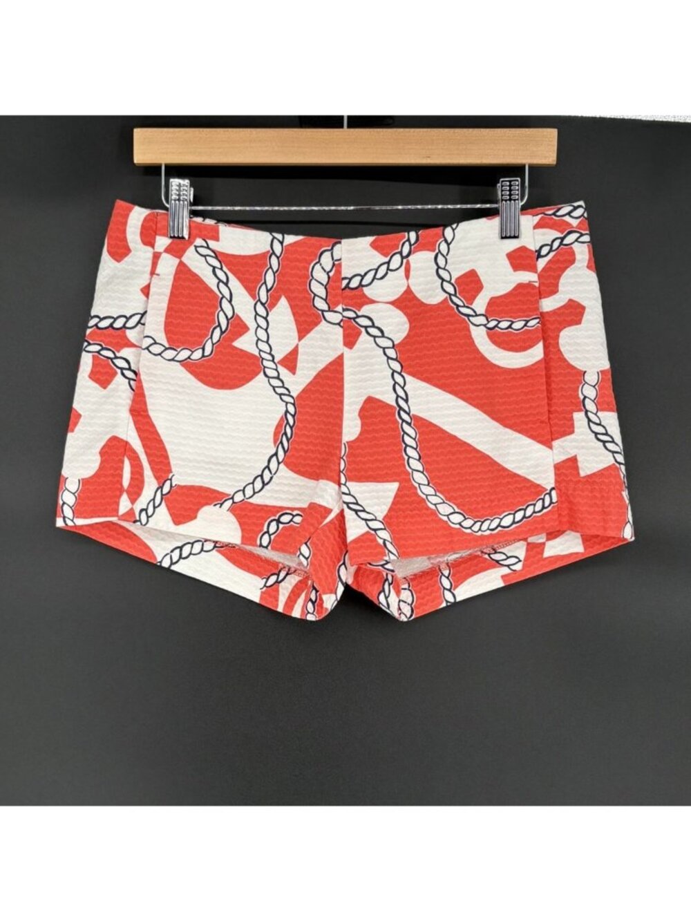 Lilly Pulitzer Liza Booze Cruise Shorts 4 Coral White Nautical Preppy Coastal
